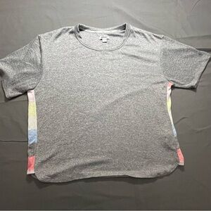 DKNY Gray Tee with Pastel Side Panels